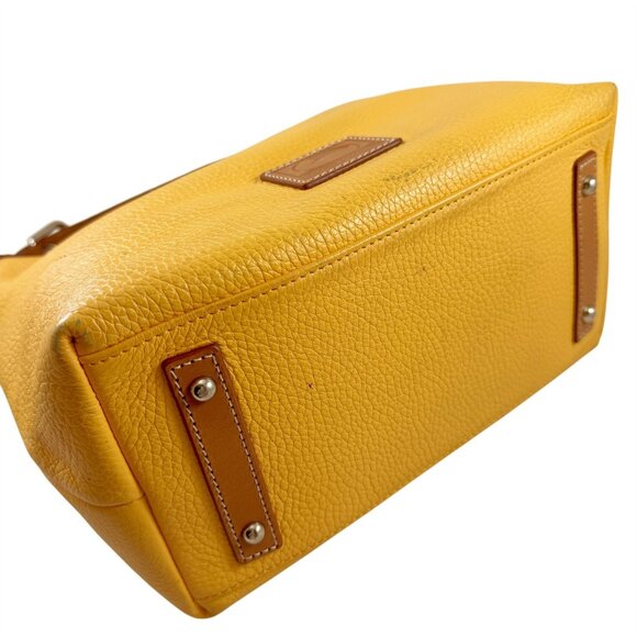 Dooney & Bourke Paige Hobo Bag Purse Dandelion Yellow Pebbled Leather Duck Logo - Picture 6 of 11